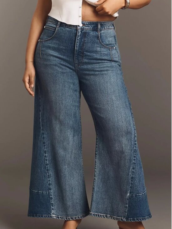 Pilcro Pants - Pilcro The Darien 70s Paneled Wide-Leg Flare Jeans Anthropologie Size 29 NEW